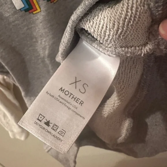 5/$25!! MOTHER Adios Sweatshirt - Gray and Cream - Picture 5 of 6